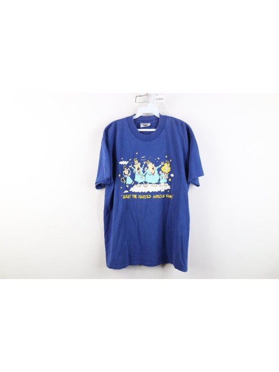 Vintage Other - Vtg 90s Mens Large Faded Funny Christmas Hark The Harold Angels Sing T-Shirt USA